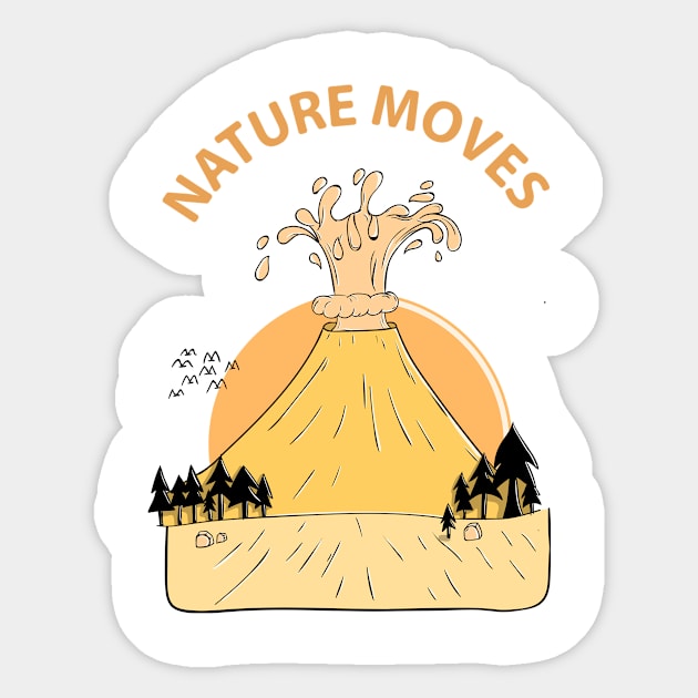 erupting volcano nature moves classic design Sticker by perfunctory